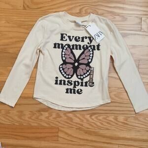 Zara Kids Long Sleeve Every Moment Inspire Me, Size 10 NWT